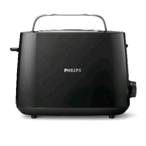 PHILIPS HD2581/90 TOSTAPANE ELETTRICO 1000W 2 FETTE 8 IMPOSTAZIONI AUTOSPEGNIMENTO VASSOIO RACCOGLIBRICIOLE NERO