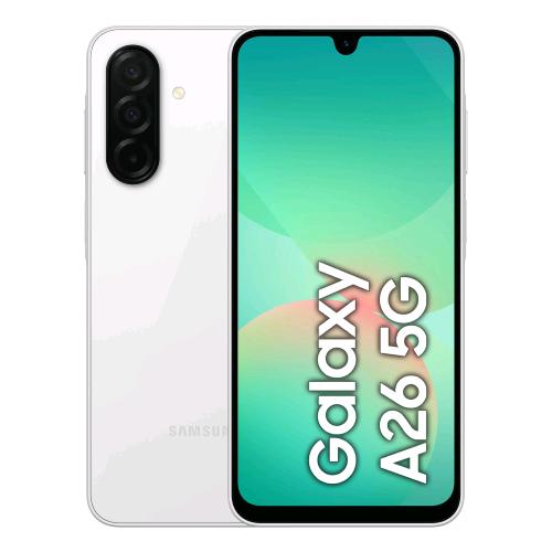 SAMSUNG A266 GALAXY A26 5G DUAL SIM 6.7" OCTA CORE 128GB MEMORIA ESPANDIBILE RAM 6GB 5G ITALIA WHITE