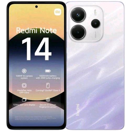 XIAOMI REDMi NOTE 14 DUAL SIM 6.67" OCTA CORE 128GB RAM 6GB 4G LTE EUROPA MIST PURPLE