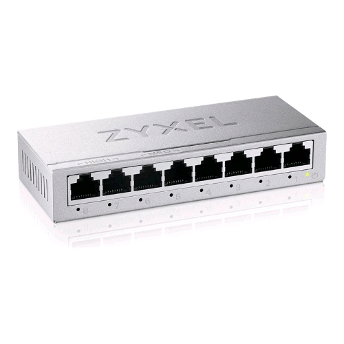 ZYXEL GS-108BV5-EU0101F V5 SWITCH NON GESTITO 8 PORTE 1000Base-T 8 x 10/100/1000 CASE IN METALLO 5 ANNI DI GARANZIA