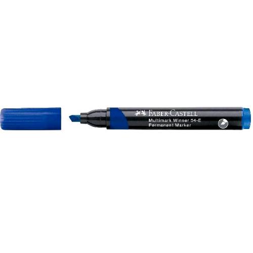 FABER CASTELL MARKER MULTIMARK WINNER 54-E MARCATORE PERMANENTE PUNTA A SCALPELLO 1.6/4.9 mm BLU CONF 12 Pz.