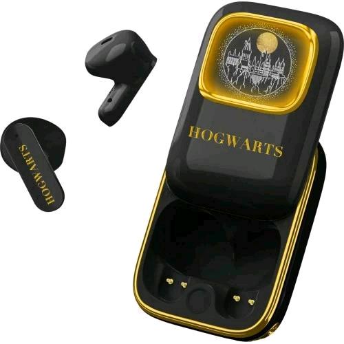 OTL HARRY POTTER HOGWARTS SLIDE EARPODS AURICOLARI BLUETOOTH 5.3 TWS CON CUSTODIA DI RICARICA NERO