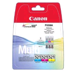 CANON MULTIPACK CLI-521 C/M/Y SERBATOIO CIANO + GIALLO + MAGENTA 3 PZ