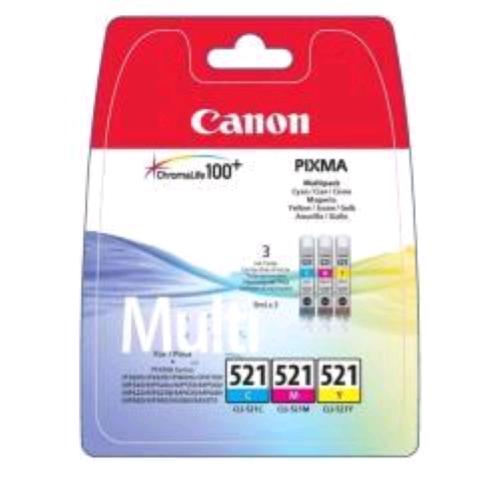 CANON MULTIPACK CLI-521 C/M/Y SERBATOIO CIANO + GIALLO + MAGENTA 3 PZ