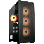 COUGAR GAMING MX220 CASE ATX MIDI TOWER RGB BLACK PANNELO FRONTALE VENTILATO MAGNETICO PANNELLO LATERALE IN VETRO TEMPERATO 4 VENTOLE ARGB 120mm PREINSTALLATE NERO 