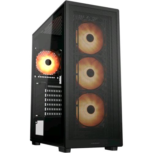 COUGAR GAMING MX220 CASE ATX MIDI TOWER RGB BLACK PANNELO FRONTALE VENTILATO MAGNETICO PANNELLO LATERALE IN VETRO TEMPERATO 4 VENTOLE ARGB 120mm PREINSTALLATE NERO 