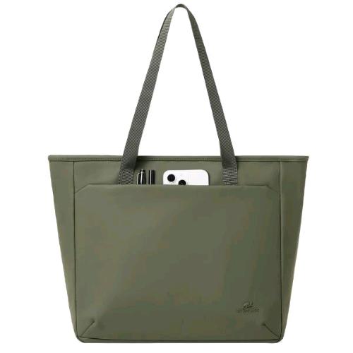 RIVACASE EDEN ECO BORSA PER NOTEBOOK DA 14" IN POLIETILENE RICICLATO 5 SCOMPARTI CON TRACOLLA VERDE OLIVA