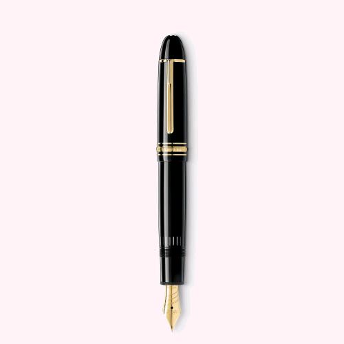 MONT BLANC MEISTERST CK 149 CALLIGRAPHY PENNA STILOGRAFICA CORPO IN PREGIATA RESINA NERA PENNINO IN ORO MASSICCIO 18 K CONFEZIONE REGALO 