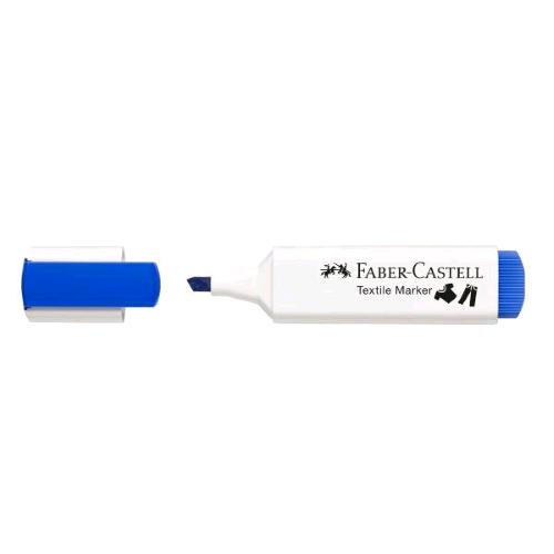 FABER CASTELL MARCATORE PER TESSUTI PUNTA A SCALPELLO 1/5 mm BLU CONF 10 Pz.