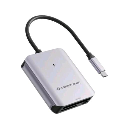 CONCEPTRONIC 3-IN-1 CARD READER LETTORE DI SCHEDE 3-IN-1 USB 3.2 GEN 2, CFAST 2.0, SD TF/MICROSD 4.0, UHS-I GRIGIO