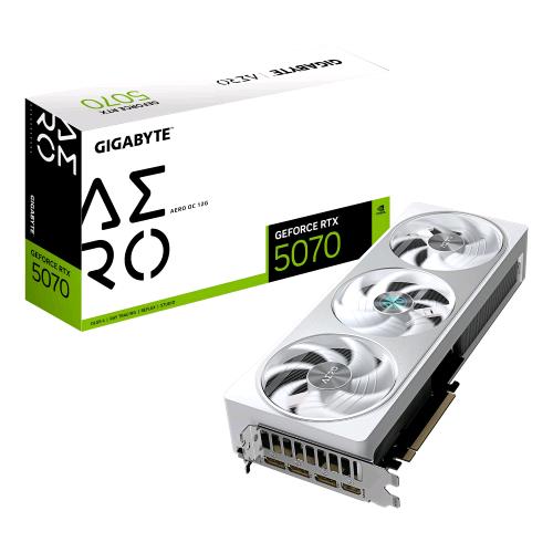 GIGABYTE GEFORCE RTX 5070 AERO OC 12GB GDDR7 DLSS4 TRIPLE FAN PCI Express x16 5.0 - 1 x HDMI 1 x DISPLAYPORT