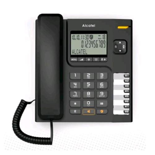 ALCATEL T78 TELEFONO DA TAVOLO GRANDE DISPLAY ALFANUMERICO VIVAVOCE BLOCCO CHIAMATE TASTO RICHIAMATA NERO
