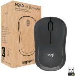 LOGITECH M240 FOR BUSINESS MOUSE WIRELESS SILENZIOSO,RICEVITORE USB SECURE LOGI BOLT BLUETOOTH, CERTIFICAZIONE GLOBALE PER WINDOWS, MAC, CHROME, LINUX, IPADOS, ANDROID; GRAFITE