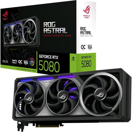ASUS ROG ASTRAL GEFORCE RTX 5080 OC EDITION 16GB GDDR7 DLSS4 TRIPLE FAN PCI Express 5.0 - 2 x HDMI 3 x DISPLAYPORT