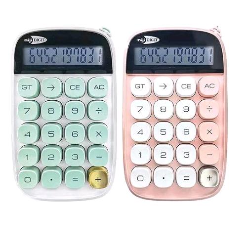 LEBEZ CALCOLATRICE DA TAVOLO 10 CIFRE ALIMENTAZIONE BATTERIA CON TASTI GRANDI COLORI ASSORTITI