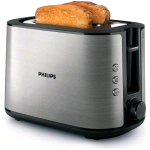 PHILIPS HD2650/90 VIVA COLLECTION TOSTAPANE 2 FETTE 950W 8 LIVELLI DI DORATURA VASSOIO RACCOGLIBRICIOLE NERO ACCIAIO 