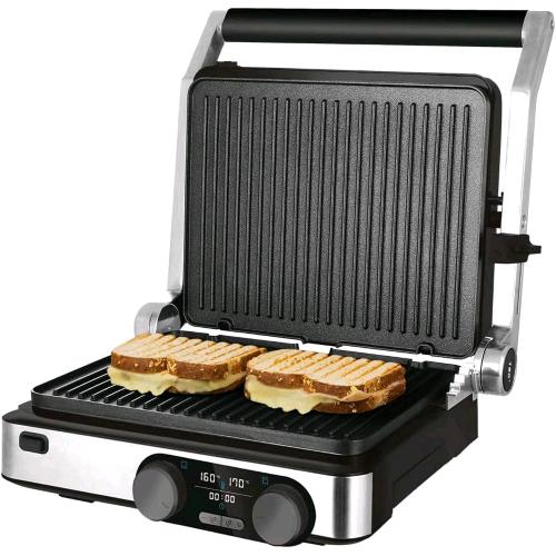 CECOTEC ROCK'GRILL PIASTRA ELETTRICA 2000W RIVESTIMENTO IN PIETRA ROCKSTONE CONTROLLO A DOPPIA TEMPERATURA OGNI PIASTRA DISPLAY LED NERO ACCIAIO