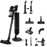 SAMSUNG JET ULTRA AL COMPLETE EXTRA SCOPA ELETTRICA RICARICABILE SENZA FILO 400W CLEAN STATION SPAZZOLE ACTIVE DUAL E SLIM CON LED E ACCESSORI NERO 