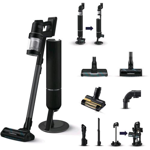 SAMSUNG JET ULTRA AL COMPLETE EXTRA SCOPA ELETTRICA RICARICABILE SENZA FILO 400W CLEAN STATION SPAZZOLE ACTIVE DUAL E SLIM CON LED E ACCESSORI NERO 