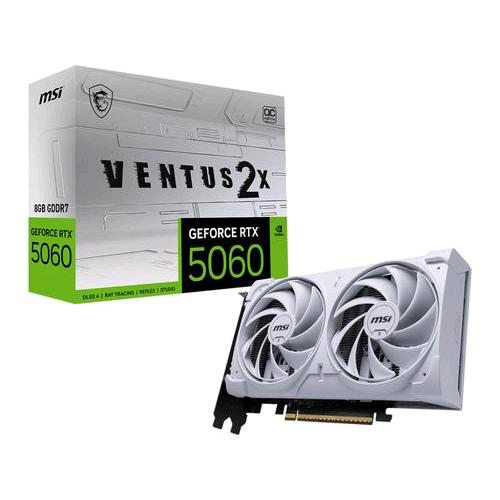MSI GEFORCE RTX 5060 8G VENTUS 2X OC WHITE NVIDIA 8 GB GDDR7 DUAL FAN - PCI Express x16 5.0 1 x HDMI 3 x DISPLAYPORT BIANCO