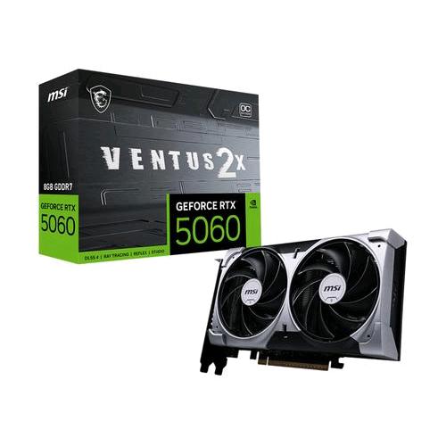 MSI GEFORCE RTX 5060 8G VENTUS 2X OC NVIDIA 8 GB GDDR7 DUAL FAN PCI Express x16 5.0 HDMI: 1 Quantità DisplayPorts: 3