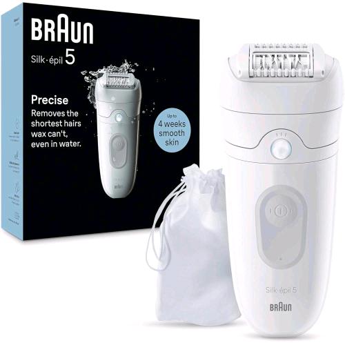 BRAUN SILK-EPIL 5 EPILATORE ELETTRICO WET-DRY BIANCO