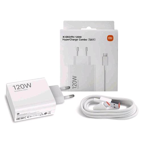 XIAOMI Mi CHARGING COMBO CARICABATTERIE DA RETE 120 W USB-A + CAVO USB-A USB-C BIANCO