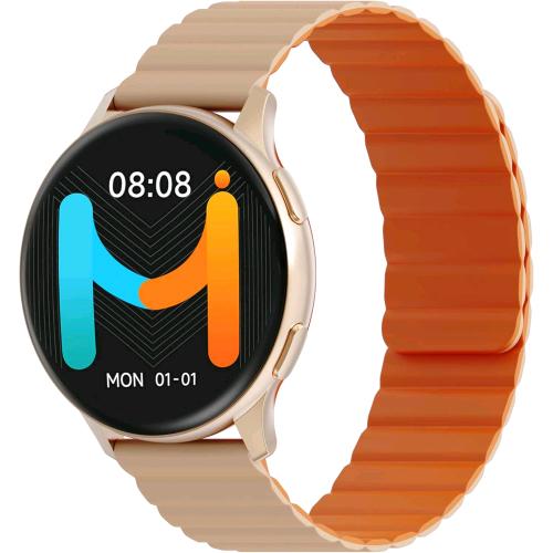 IMIKI HOLO PRO KW66 SMARTWATCH UNISEX DISPLAY AMOLED 1,43" CONNETTIVITA' BLUETOOTH, CINTURINO MAGNETICO, MISURA OSSIGENO NEL SANGUE E FREQUENZA CARDIACA, ANDROID E IOS GOLD