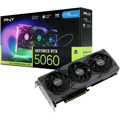 PNY GEFORCE RTX 5060 8GB NVIDIA GDDR7 ARGB DLSS 4 TRIPLE FAN