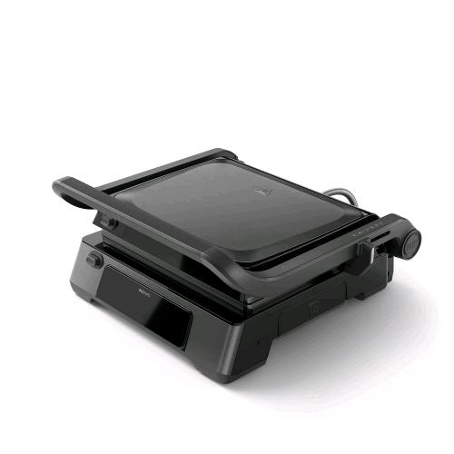 PHILIPS 7000 SERIES GRILL HD6307/70 BISTECCHIERA ELETTRICA 2.200 W PIASTRE REMOVIBILI FACILI DA PULIRE TIMER SENSORE TEMPERATURA NERO