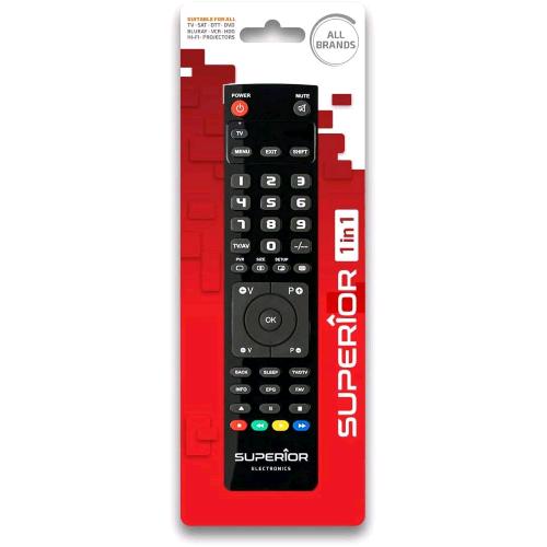 SUPERIOR LIGHT 1IN1 TELECOMANDO UNIVERSALE PROGRMMABILE CON BANCO DI MEMORIA PROFESSIONALE NERO