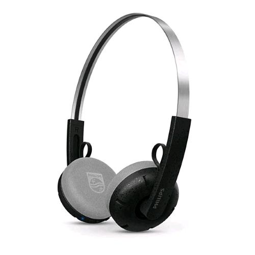 PHILIPS TAH2000BK/00 THE RINGO CUFFIE RETRO' ON EAR WIRELESS BLUETOOTH MULTIPOINT FINO A 26 ORE DI RIPRODUZIONE NERO