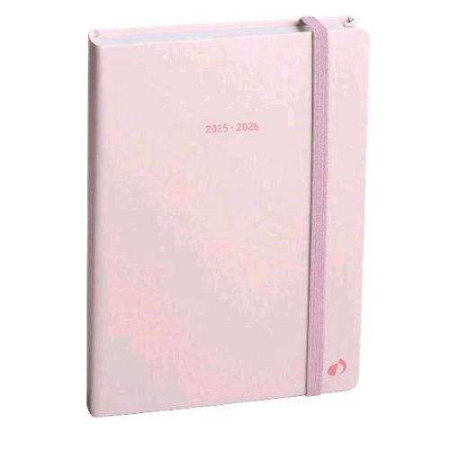 QUO VADIS EUROTEXT AGENDA GIORNALIERA 2025/26 12X17 CM 12 MESI AGOSTO LUGLIO CON ELASTICO ROSA PASTELLO 