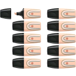 STABILO BOSS ORIGINAL MINI NATURE VIBES EVIDENZIATORE PUNTA A SCALPELLO 2/5 mm BEIGE CONF 10 Pz.