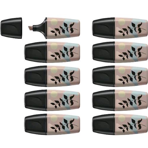 STABILO BOSS ORIGINAL MINI NATURE VIBES EVIDENZIATORE PUNTA A SCALPELLO 2/5 mm GRIGIO CONF 10 Pz.