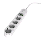 ENERGIZER MULTIPRESA 4 SCHUKO + 4 USB PROTEZIONE CONTRO LE SOVRATENSIONI INTERRUTTORE SICUREZZA BAMBINI GESTIONE POWERSAFE CAVO 2 MT BIANCO