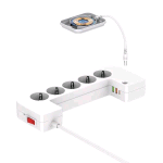 ENERGIZER MULTIPRESA BOX 5 SCHUKO + 3 USB + RICARICA WIRELESS DA 15 W GESTIONE POWERSAFE INTERRUTTORE CAVO 2 MT BIANCO