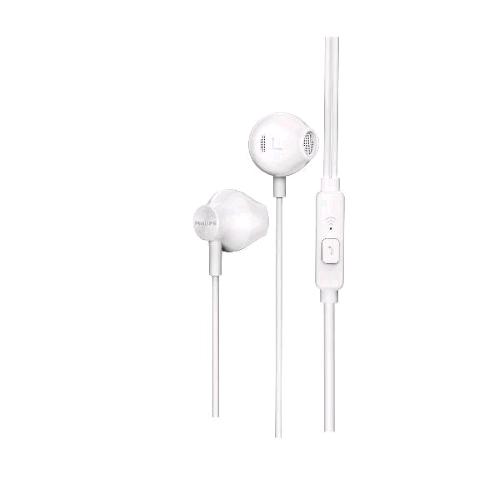 PHILIPS TAUE101WT AURICOLARE CON MICROFONO A FILO JACK 3.5mm DRIVER 14.2mm AL NEODIMIO TASTO DI RISPOSTA E CONTROLLO VOLUME SUPER BASS BIANCO