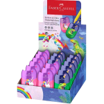 FABER CASTELL DINOSAURO E UNICORNO ESPOSITORE TEMPERINO DUE FORI CON SERBATOIO CONF 18 Pz. 