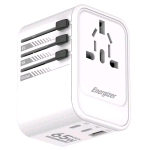 ENERGIZER ETC650 PRESA DA VIAGGIO INTERNAZIONALE PD 65W 2 x USB-C 1 x USB-A TRAVEL PLUG BIANCO