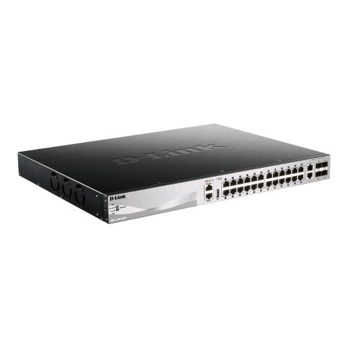 D-LINK DGS-3130-30PS SWITCH GESTITO L3 LITE - 24 x 10/100/1000 (PoE+) PoE+ (370 W) + 2 x 10 Gigabit Ethernet + 4 x 10 Gigabit SFP+ DESKTOP MONTABILE SU RACK NERO GRIGIO