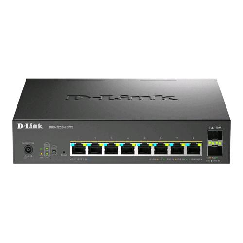D-LINK DMS-1250-10SPL SWITCH GESTITO L2+ - 2 x 10/100/1000/2.5G (PoE++) + 6 x 10/100/1000/2.5G (PoE+) + 2 x 10 Gigabit SFP+ PoE++ (120 W) DESKTOP  