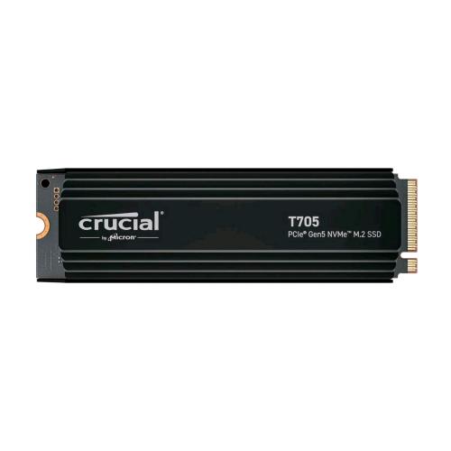 CRUCIAL T705 SSD 4TB M.2 2280 NVMe CRITTOGRAFATO PCI Express 5.0  TCG Opal Encryption 2.01 CON DISSIPATORE INTEGRATO NERO