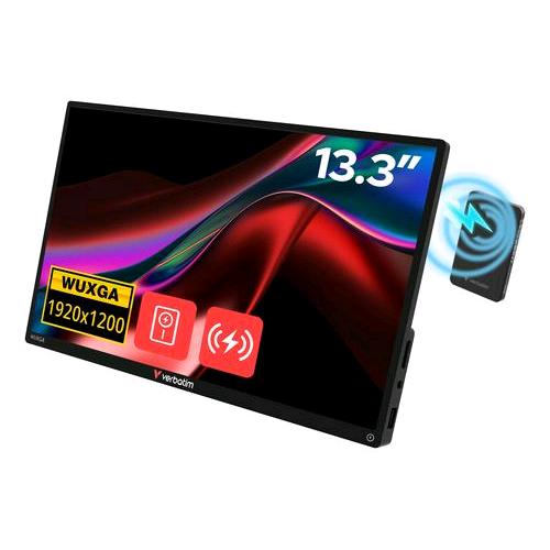 VERBATIM 32087 MONITOR PORTATILE 13.3" TOUCH SCREEN WUXGA IPS ALTOPARLANTI ALIMENTAZIOE WIRELESS DA POWEBANK 5.000mAh INCLUSA NERO