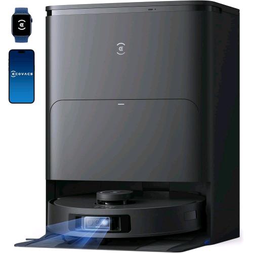 ECOVACS DEEBOT T30S PRO ROBOT ASPIRAPOLVERE LAVAPAVIMENTI WI-FI FORZA ASPIRANTE 11.000 Pa TECNOLOGIA ANTIGROVIGLIO LAVAGGIO CON ACQUA CALDA E SVUOTAMENTO AUTOMATICO NERO