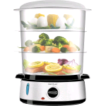 CECOTEC VAPORITA 3000 STEAMER VAPORIERA ELETTRICA 800 W IN ACCIAIO INOX 3 CONTENITORI INDIPENDENTI CIOTOLA PER RISO PORTA UOVA TIMER 60 MINUTI