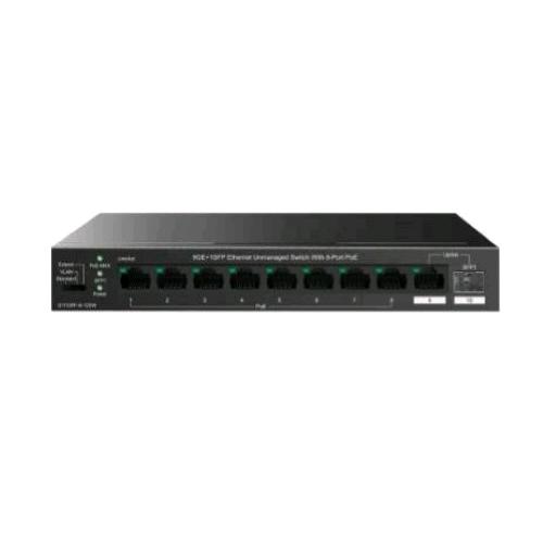 IP-COM G1110PF-8-120W SWITCH 9 PORTE GIGABIT ETHERNET DI CUI 8 PORTE PoE 30 W PER PORTA TOTALE MAX 120 W+1 PORTA SFP DESKTOP NERO