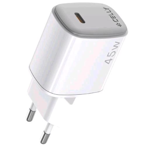 CELLY UP CARICABATTERIE DA RETE GaN 45 W USB-C BIANCO