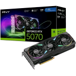 PNY GEFORCE RTX 5070 ARGB OVERCLOCKED TRIPLE FAN 12GB GDDR7 REFLEX 2 RTX AI DLSS4 PCI Express x16 5.0