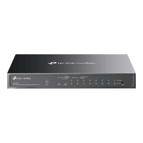 TP-LINK OMADA ES210GMP SWITCH GESTITO 8 x 10/100/1000 (PoE+) + 1 x 10/100/1000 + 1 x combinazione Gigabit SFP/RJ-45 (uplink) PoE+ (123 W) DESKTOP MONTABILE A PARETE